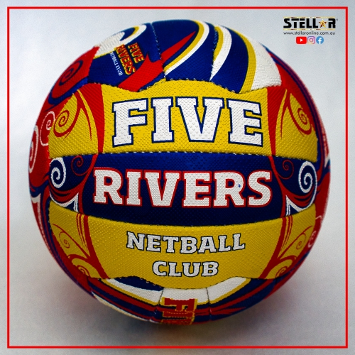 Five Rivers Netball Club Custom Designed Netball Stellar Uniforms Custom Designed Netballs